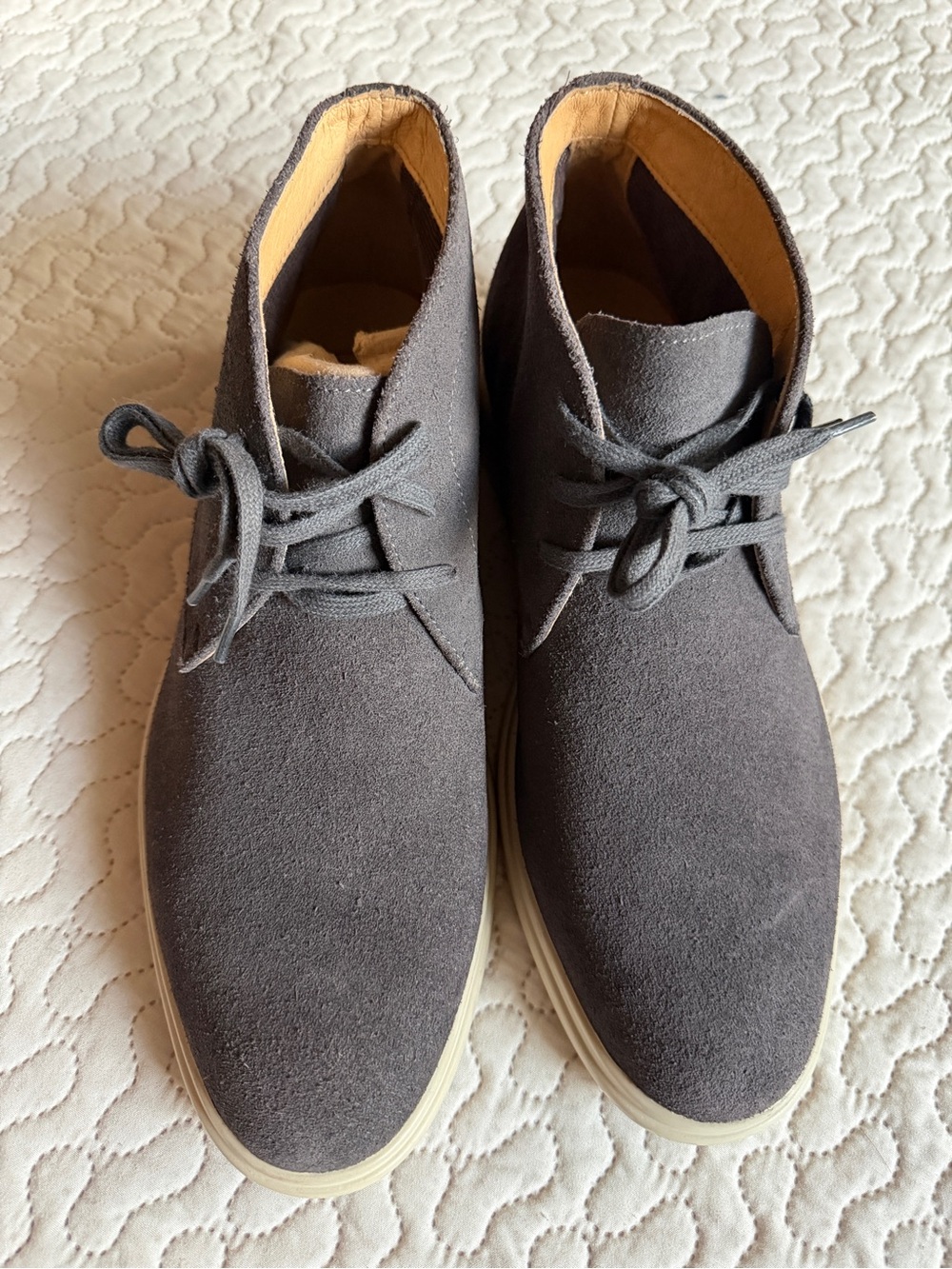 1901 Men's Gray Suede Leather Chukka Desert Boots Lace Up Size 9.5